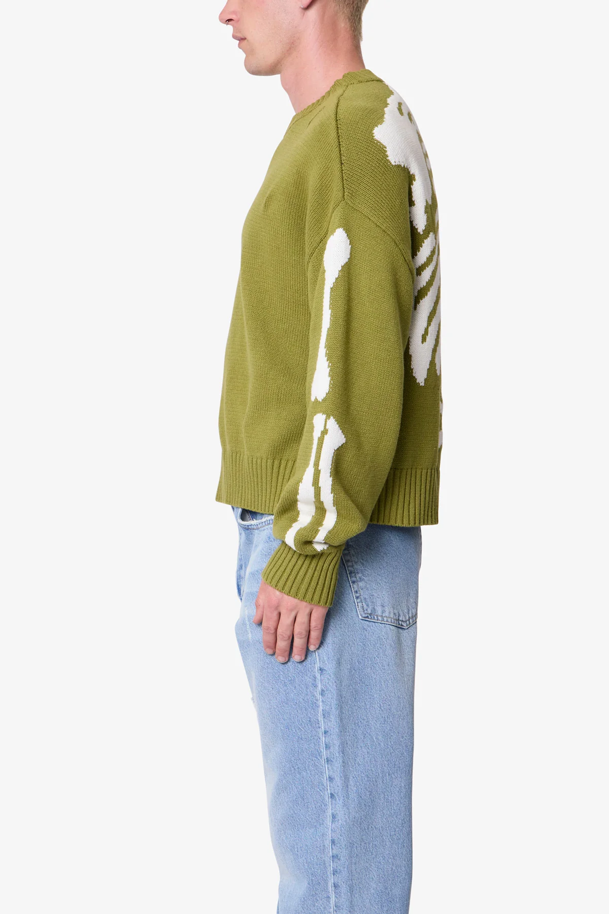 Skeleton Knit Sweater - Moss