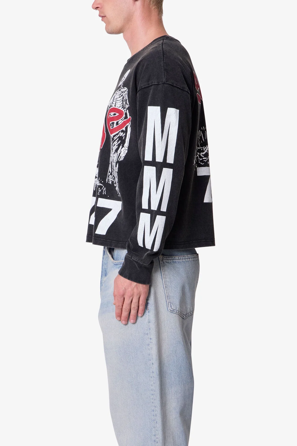 Gone Skeleton Print L/S Tee - Black