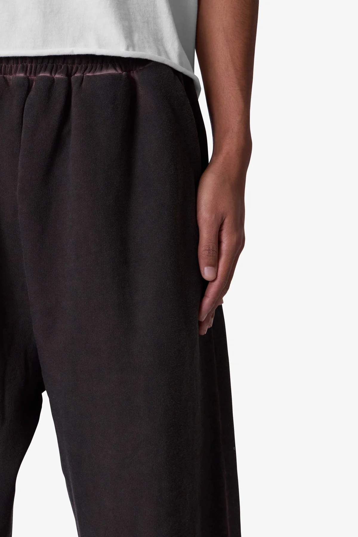 Acid Wash Sweatpants - Brown