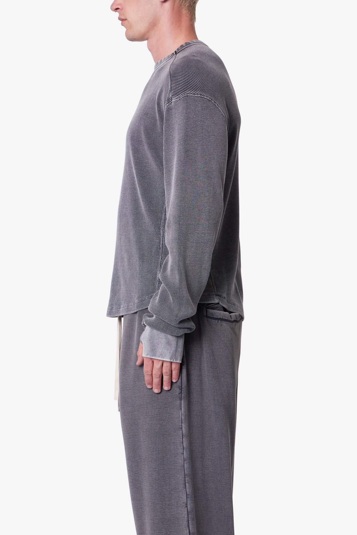 Washed Thermal L/S Tee - Vintage Black