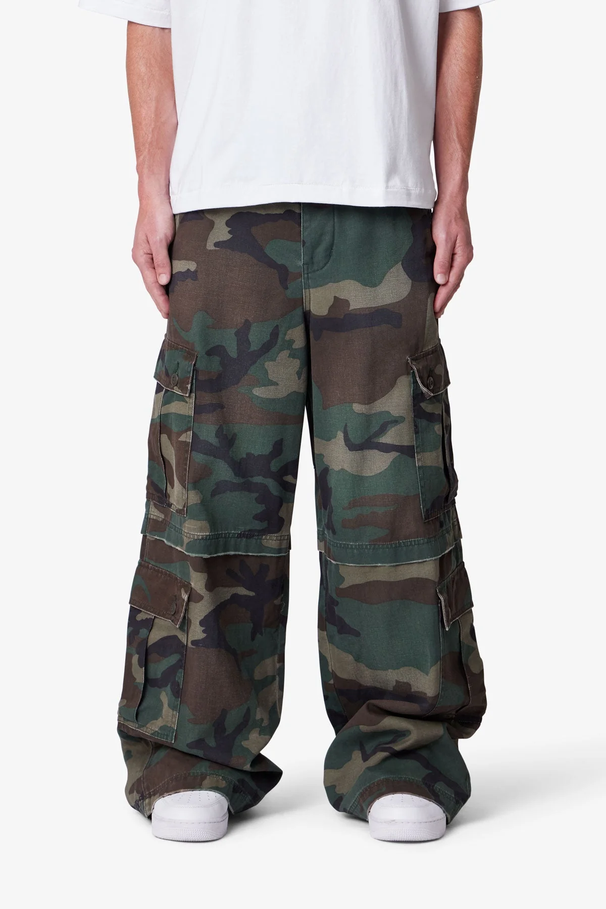 Baggy Rave Cargo Pants - Camo
