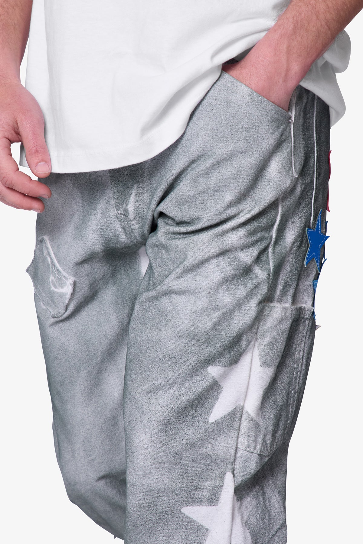 V720 Dirty Star Mailbag Denim - White