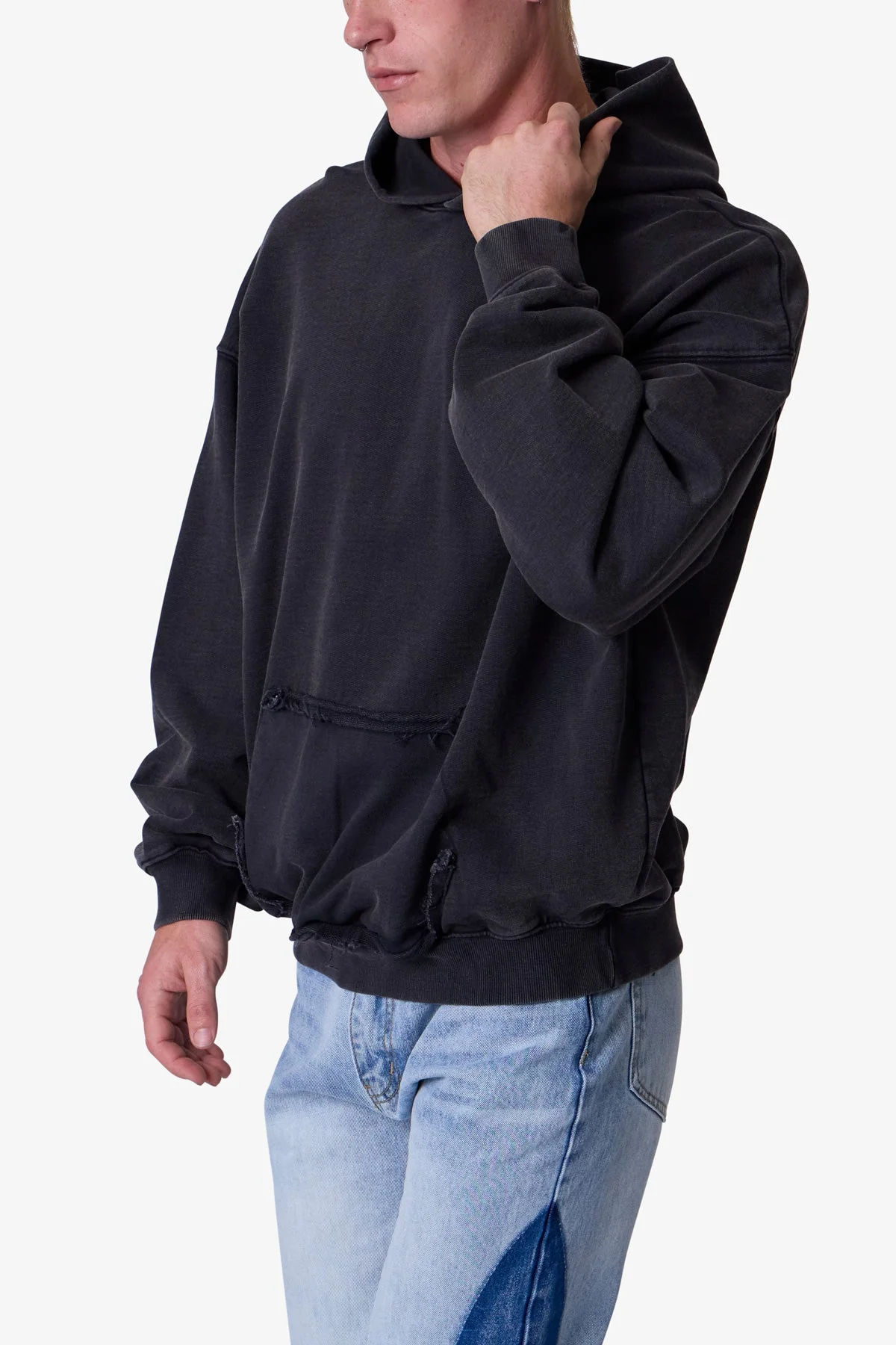 Raw Stitch Hoodie - Black