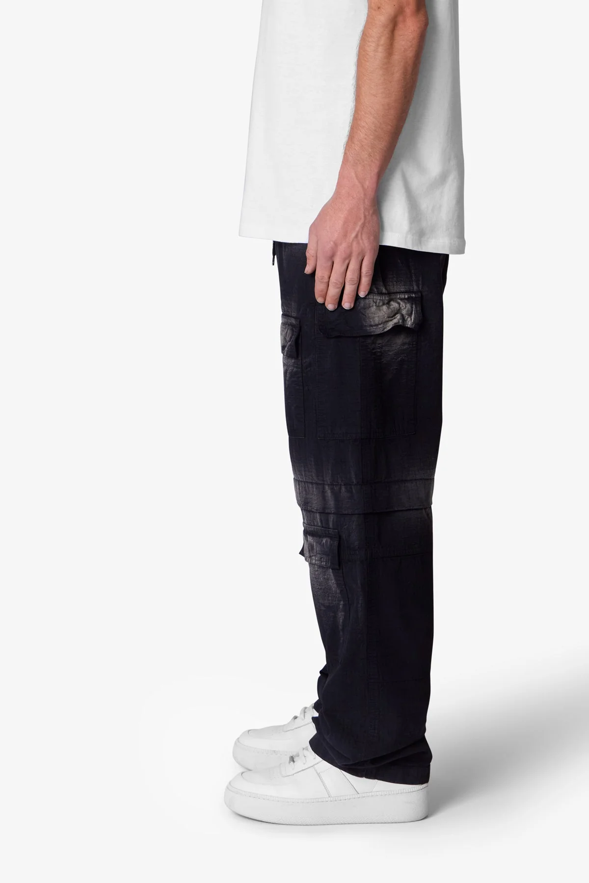 Oversized Cargo Pants - Washed Black