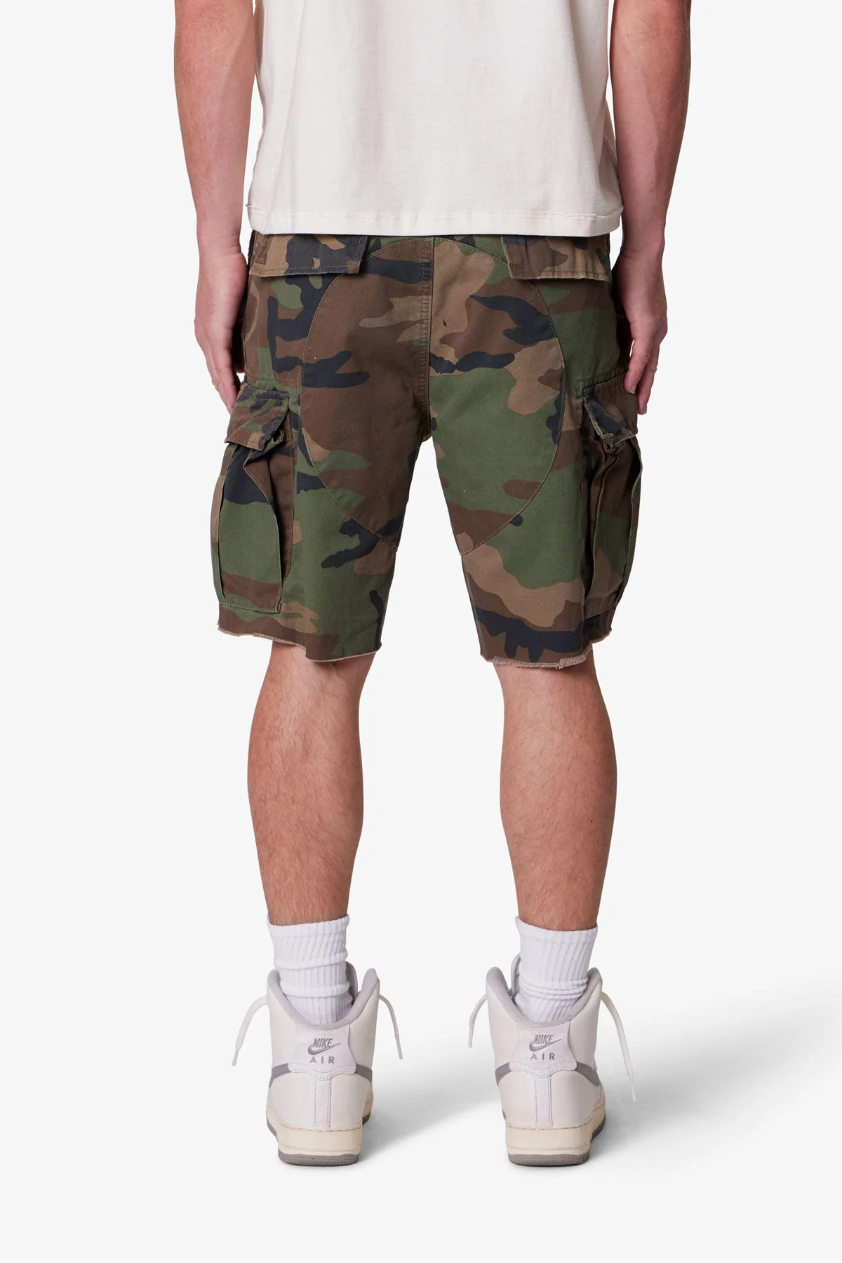 Distressed Cargo Shorts - Camo