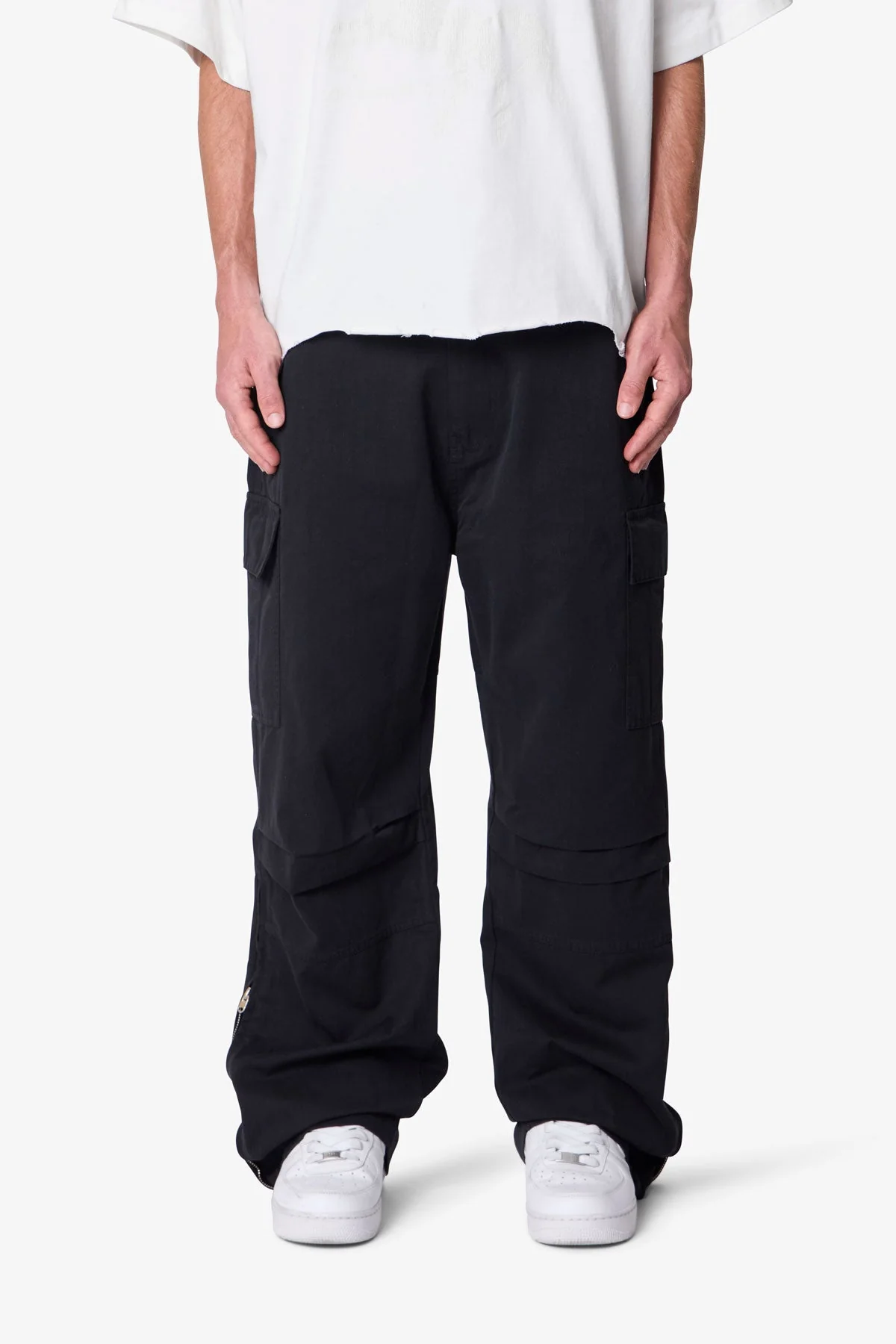 Ripstop Side Zip Cargo Pants - Black