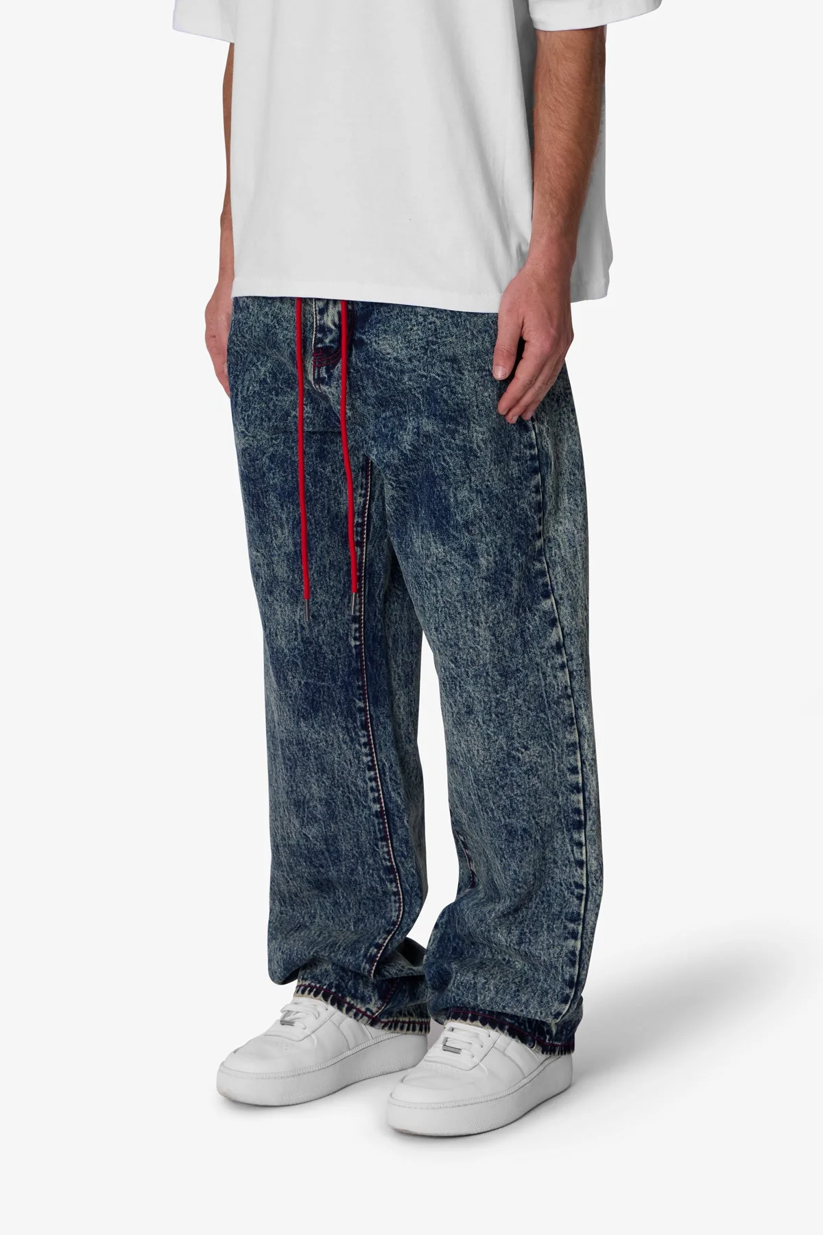 Ultra Baggy Lace Band Denim - Blue