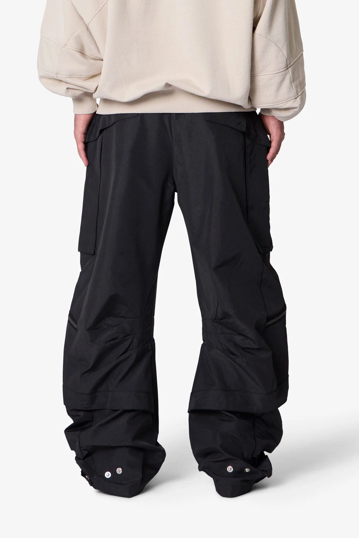 Cross Zip Cargo Pants - Black