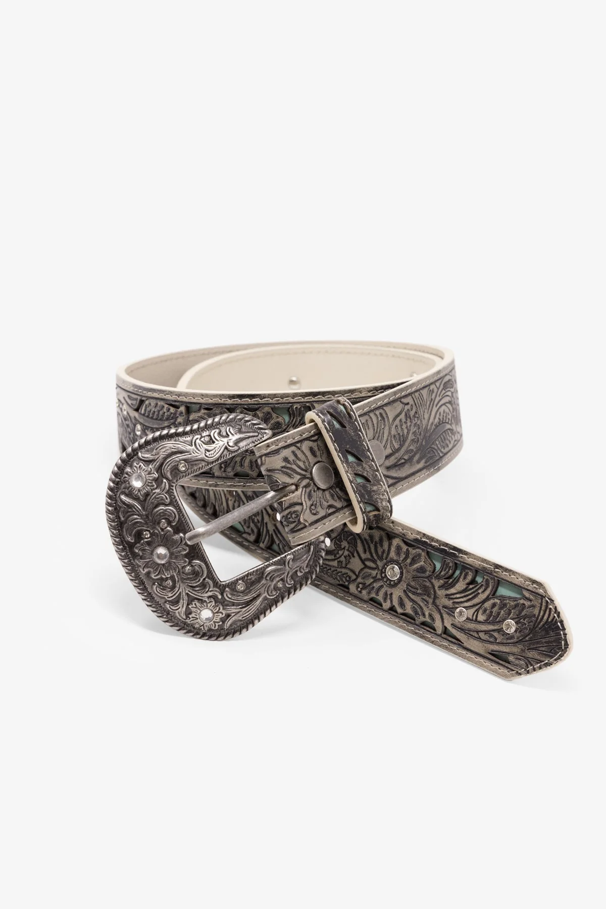Western Cut Out Belt - Beige