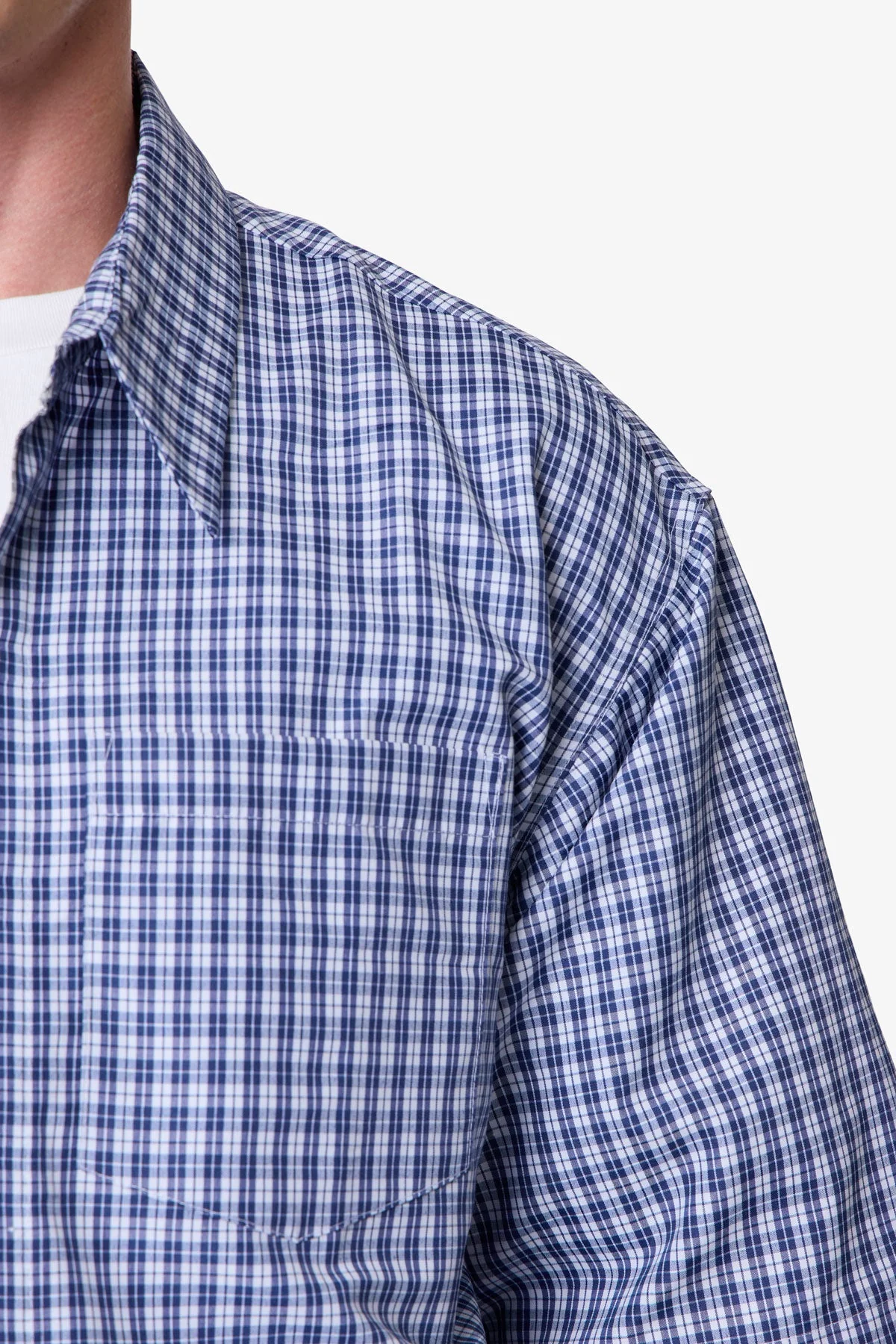 Crispy Poplin Over Shirt - Blue