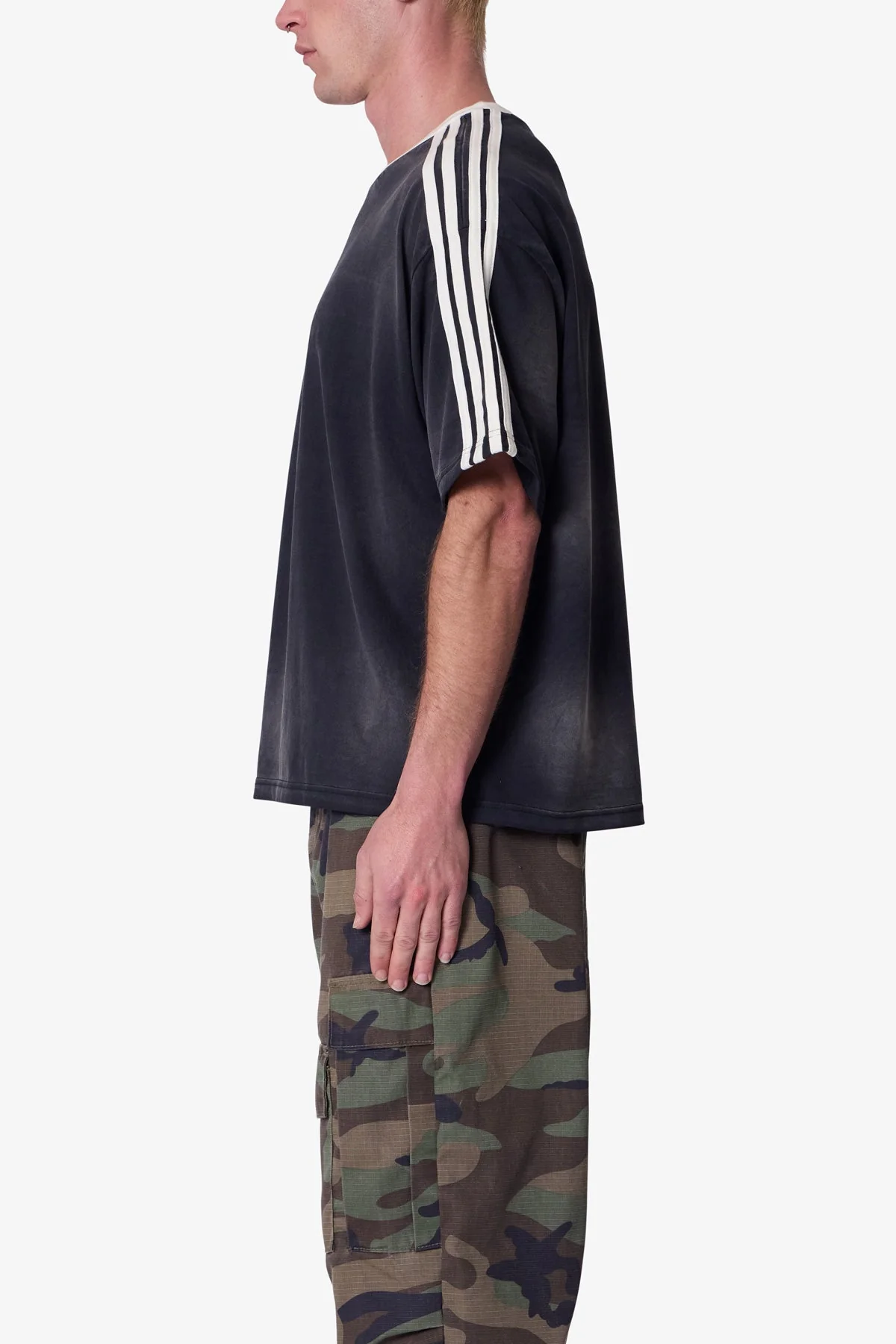 Striped Soccer Tee - Black