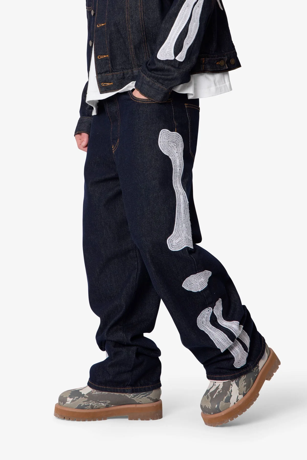 Raw Skeleton Ultra Baggy Denim - Rinsed Indigo