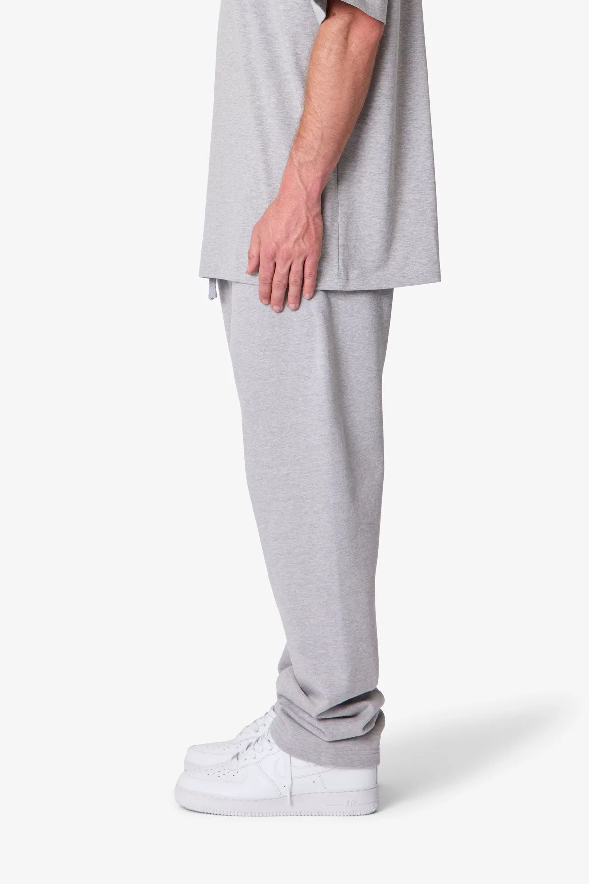 Heavy Basic Relaxed Sweatpants - Marled Grey