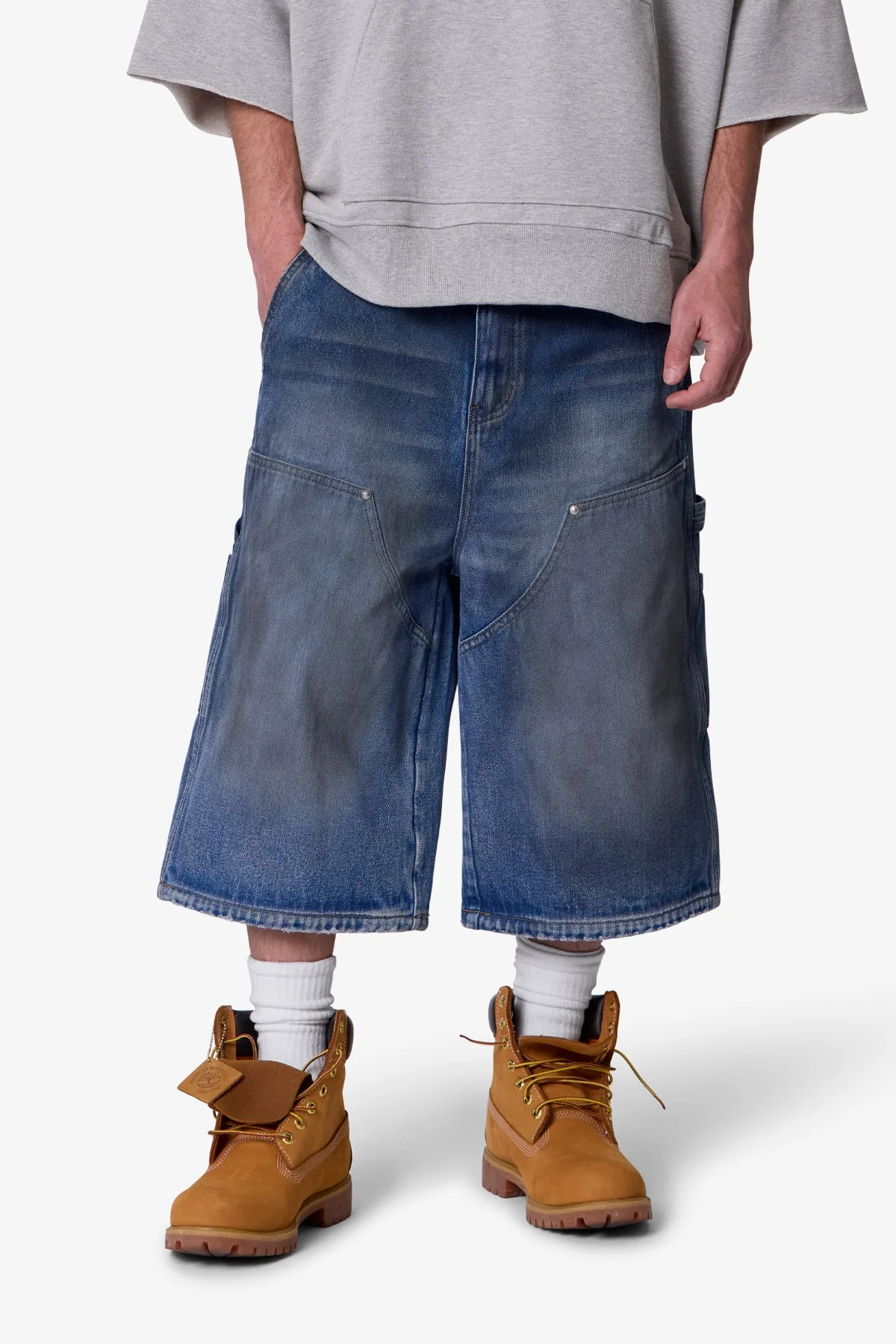 Ultra Baggy Carpenter Shorts - Washed Blue
