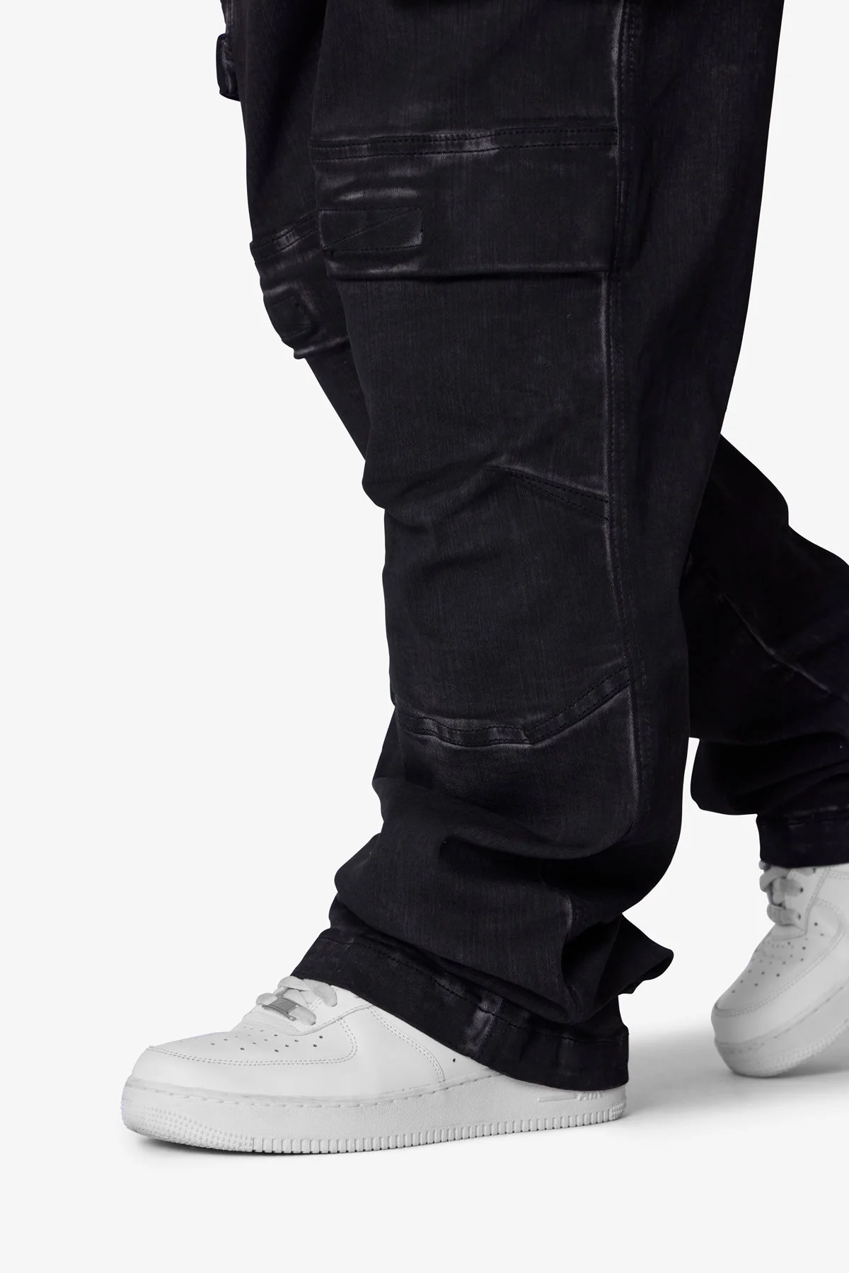 Oil Stretch Cargo Pants - Brown