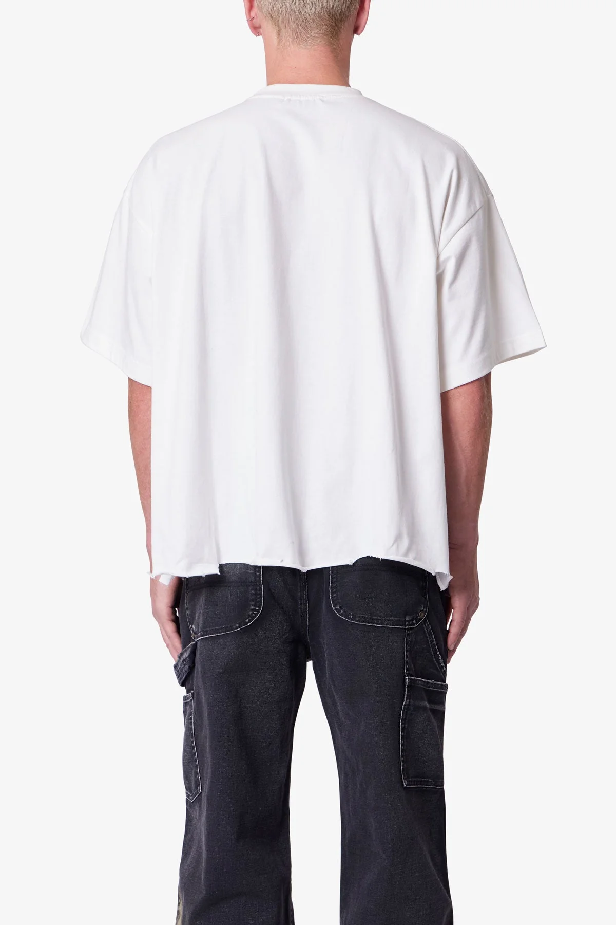 Moth Eaten Cropped Tee - White