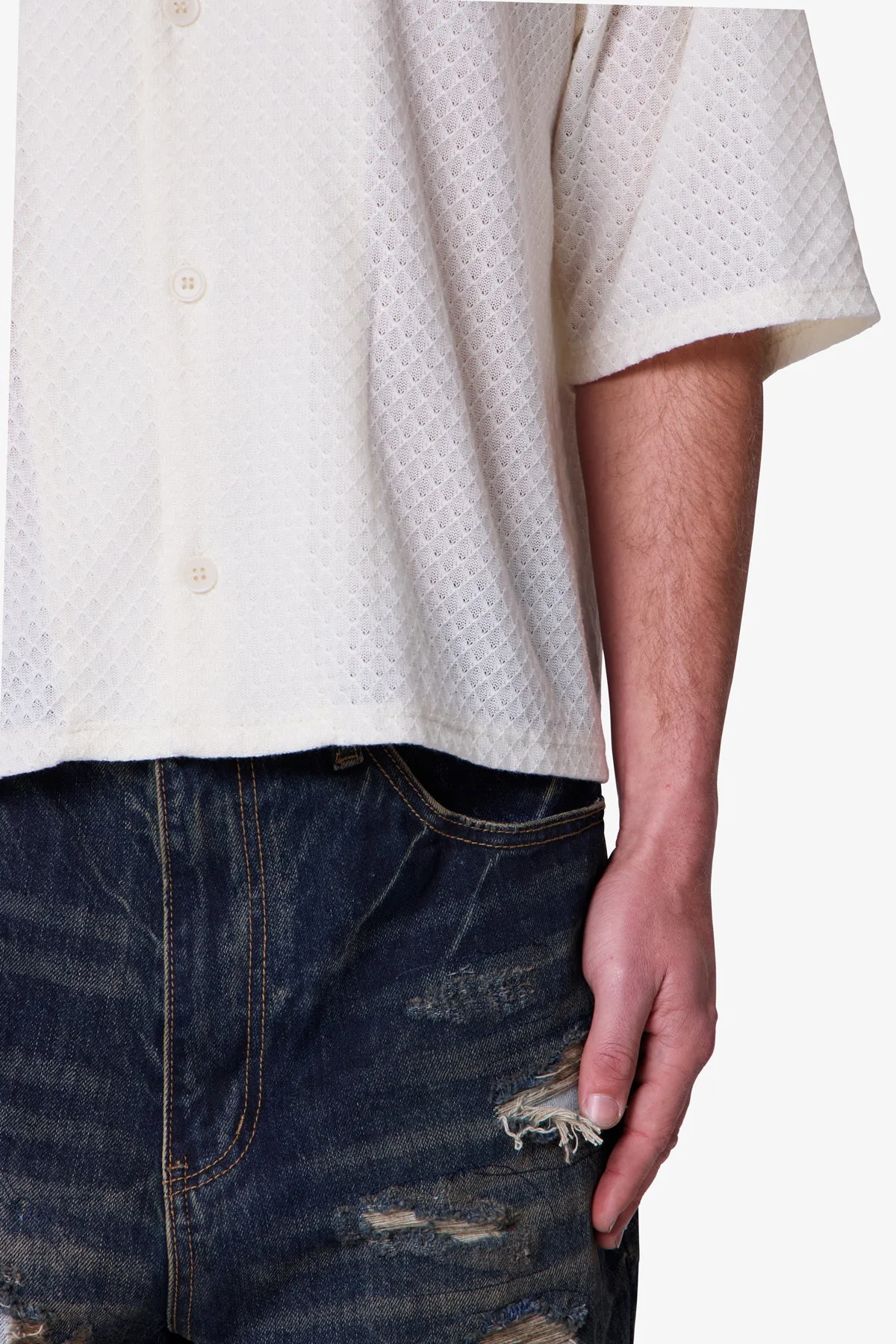 Diamond Knit Shirt - Off White