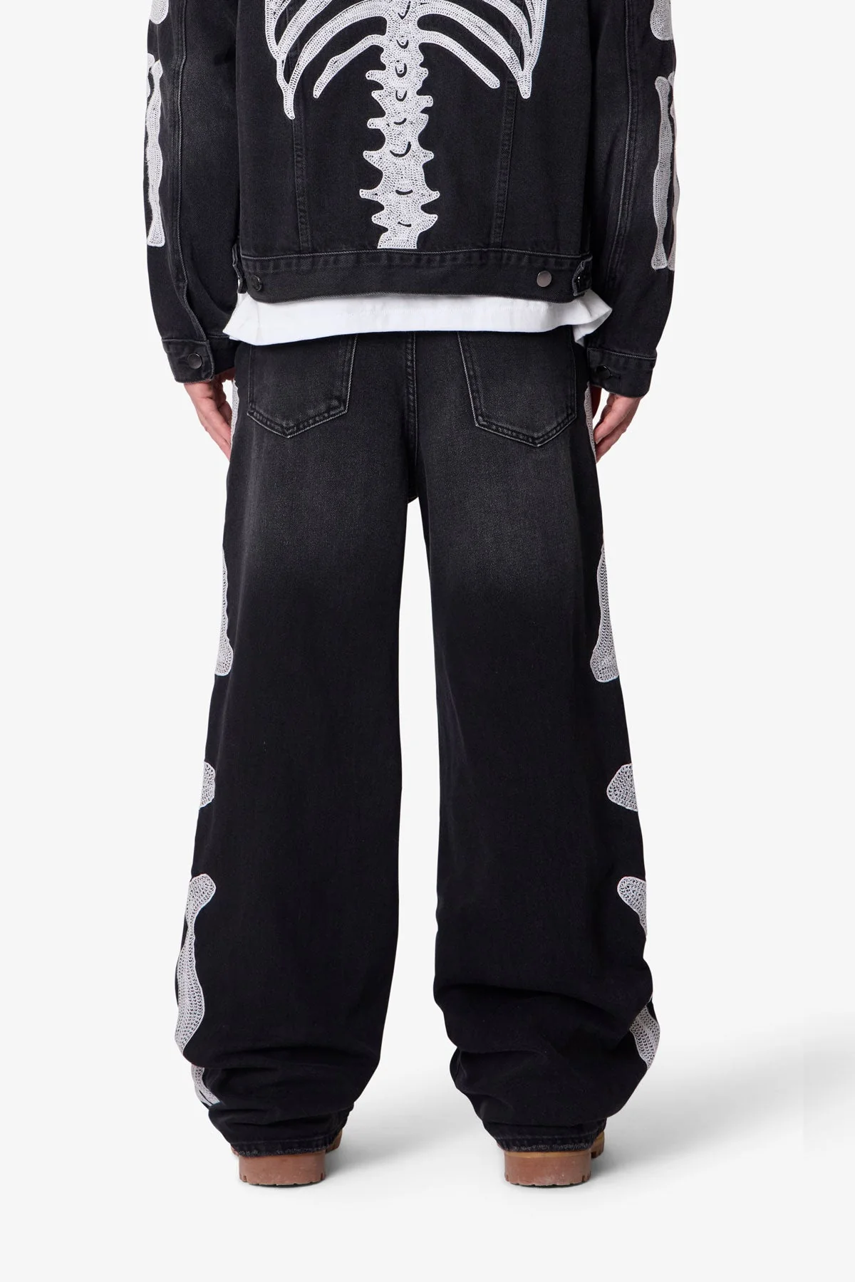 Skeleton Ultra Baggy Denim - Washed Black