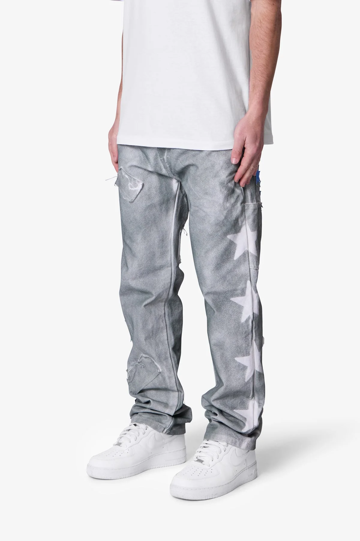 V720 Dirty Star Mailbag Denim - White