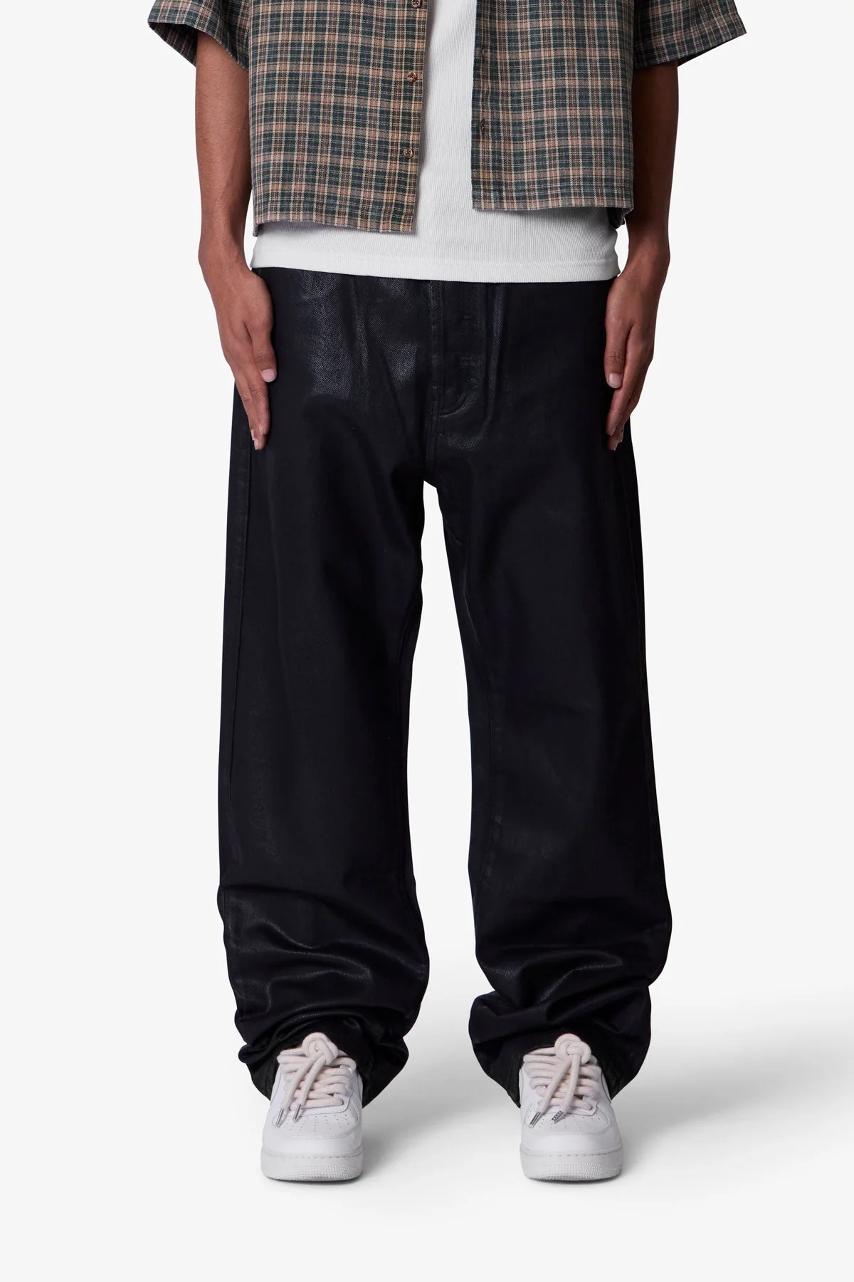 Waxed Ultra Baggy Denim - Black