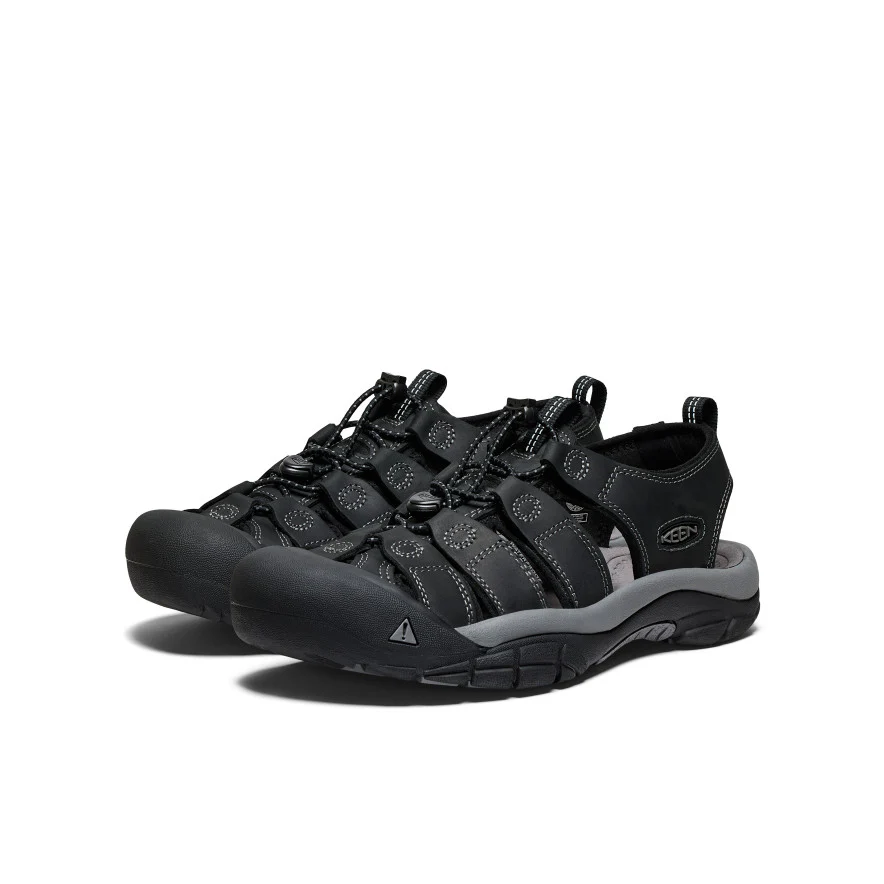 Men's Newport Leather Sandal  |  Black/Steel Grey