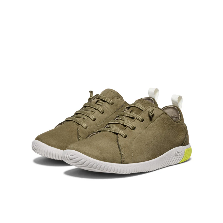 Big Kids' KNX Leather Sneaker  |  Martini Olive/Evening Primrose