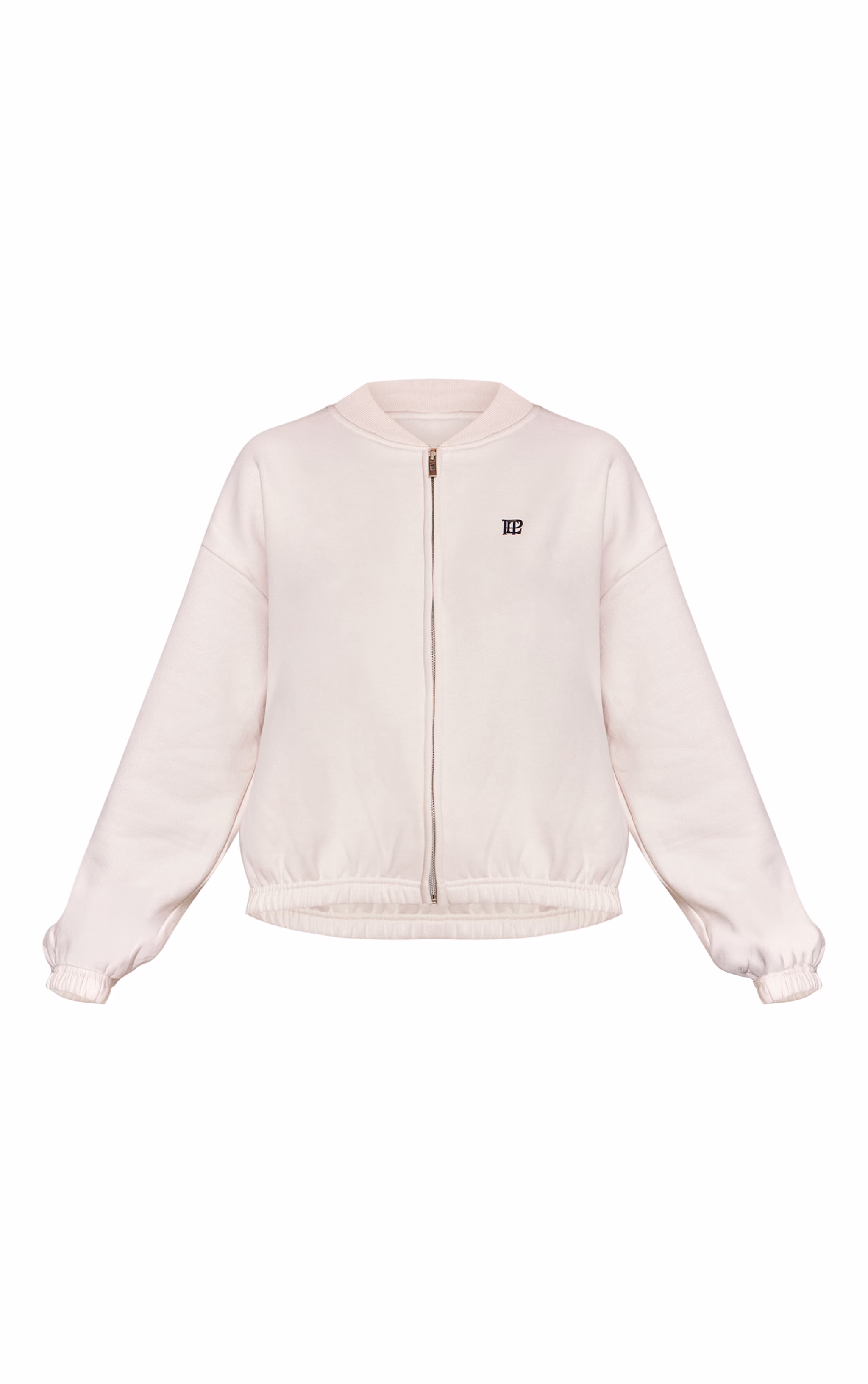 PLT Cream Cotton Fleece Bomber Jacket