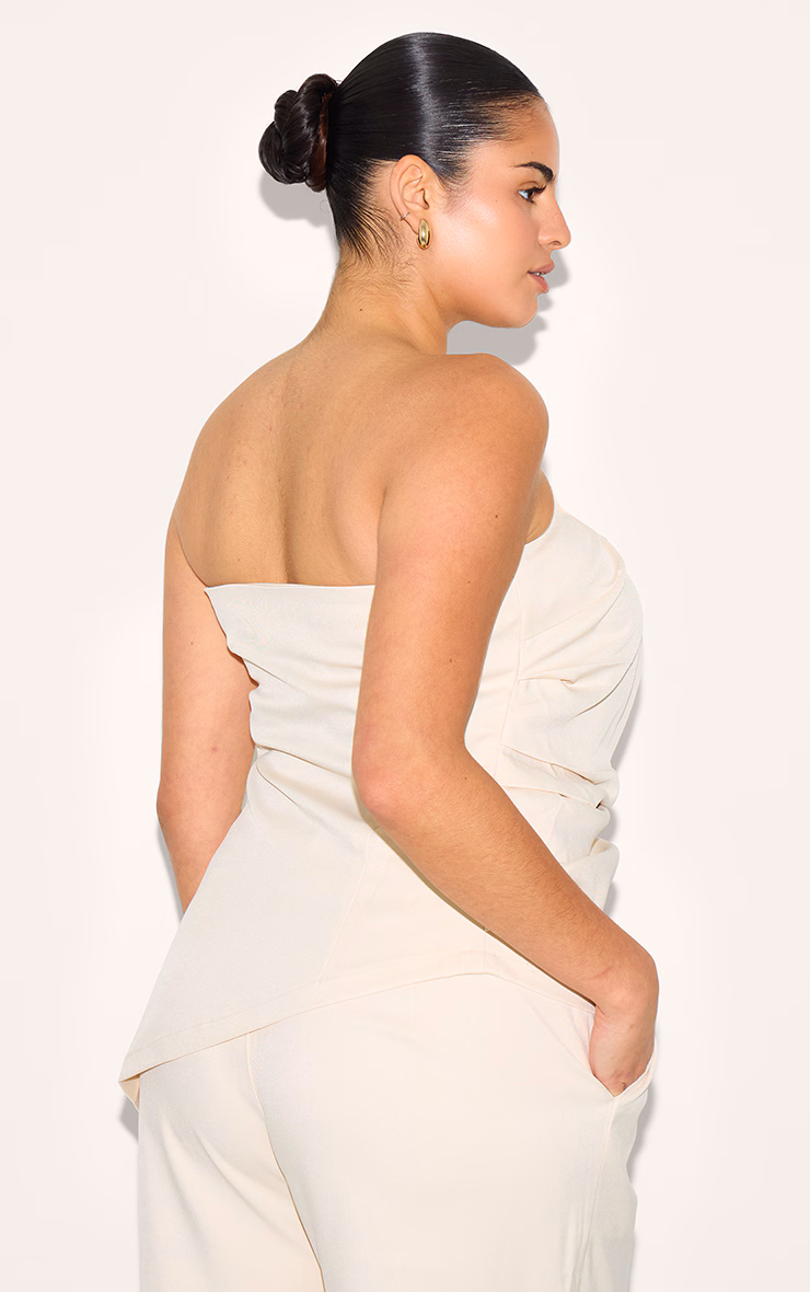 Plus Almond Tailored Woven Top