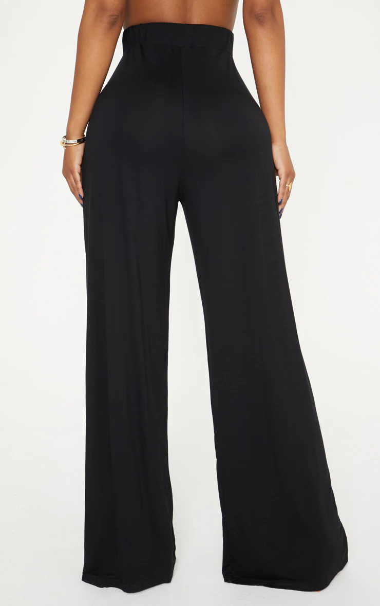 Shape Black Jersey Wide Leg Pants