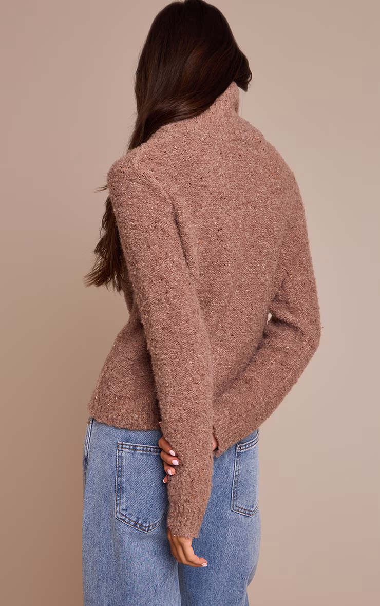 Mocha Zip Through Cardigan