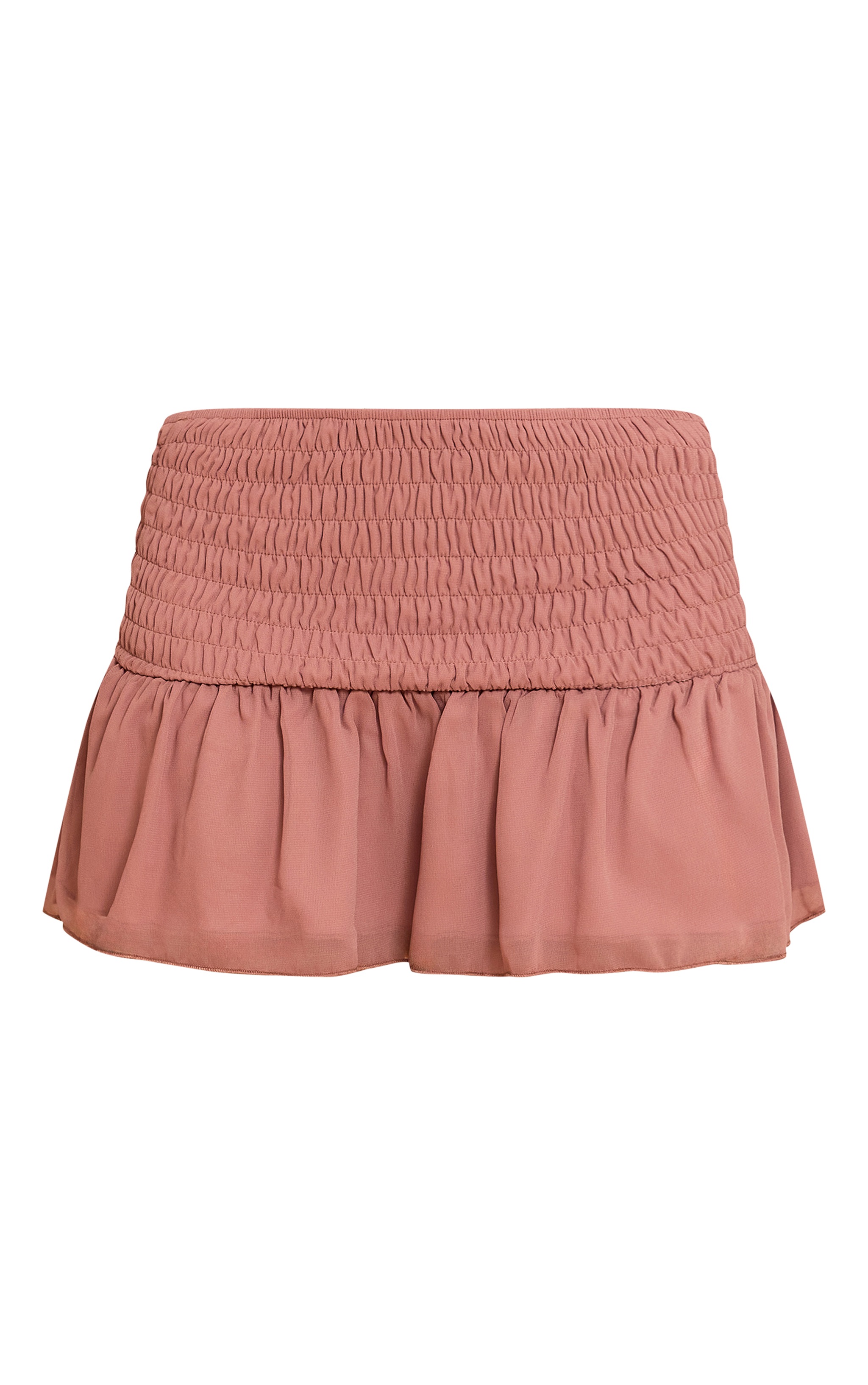 Mauve Gathered Waist Floaty Mini Skirt
