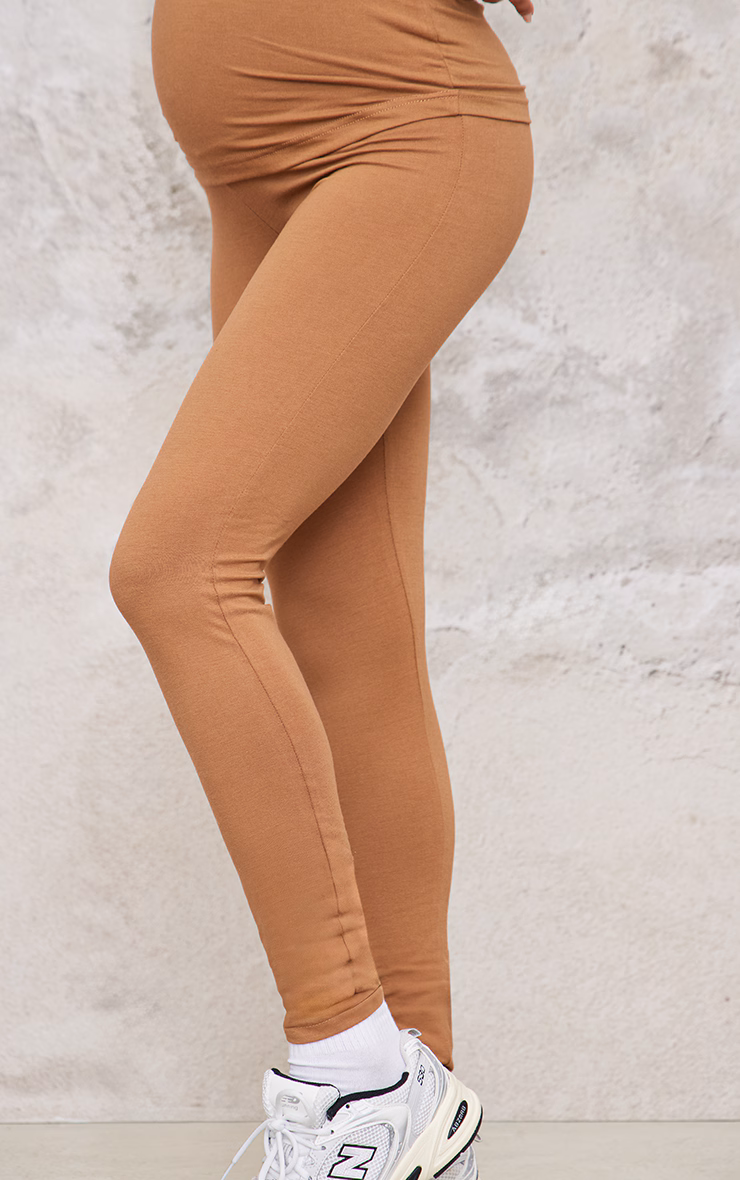 Maternity Brown Over The Bump Leggings