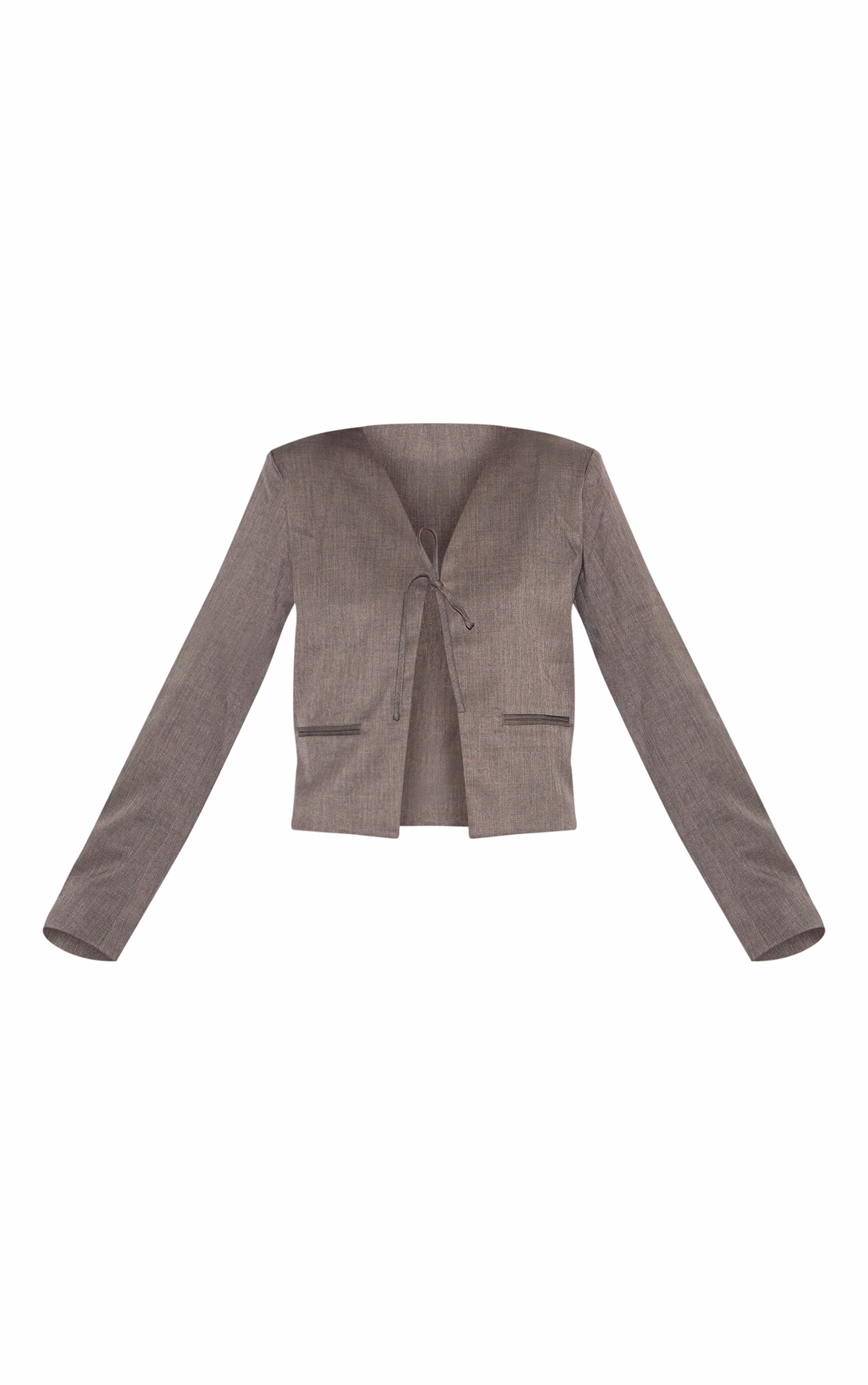 Mushroom Tie Up Boxy Blazer