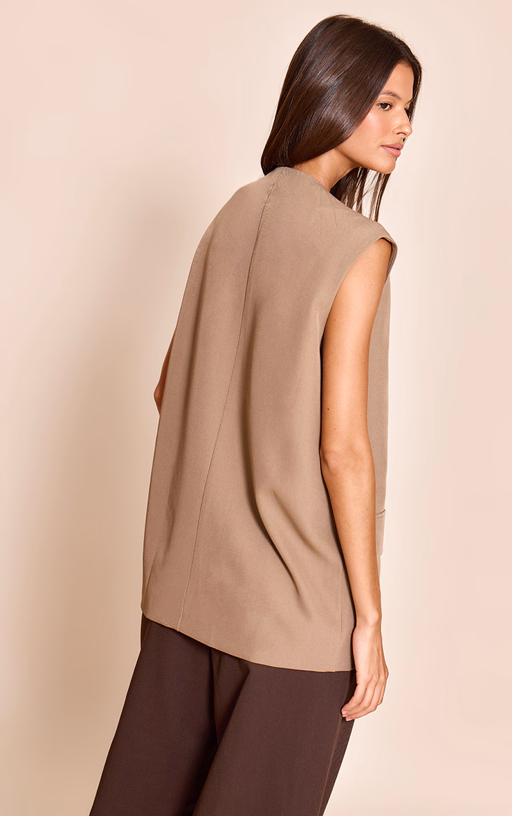 Mushroom Oversized Boxy Longline Vest