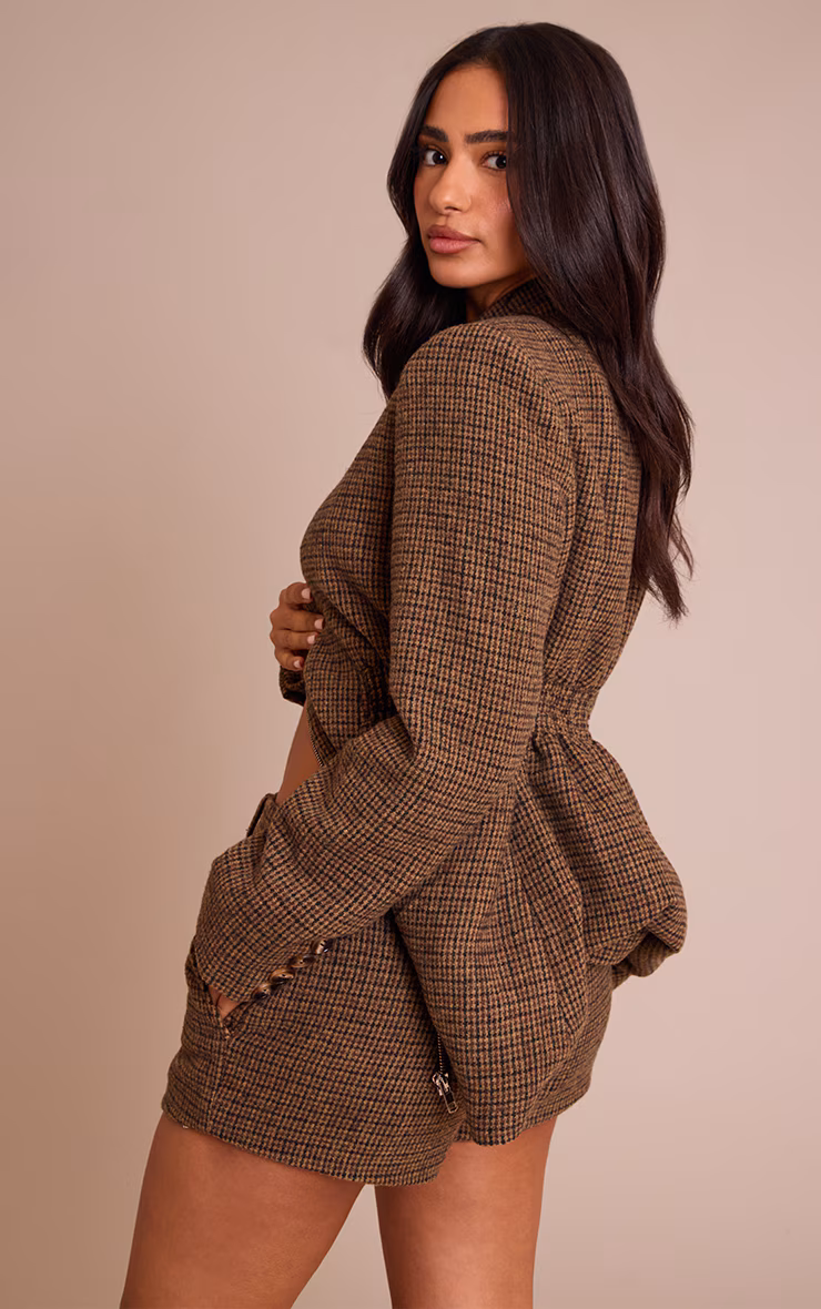 Petite Tweed Check Mini Shorts