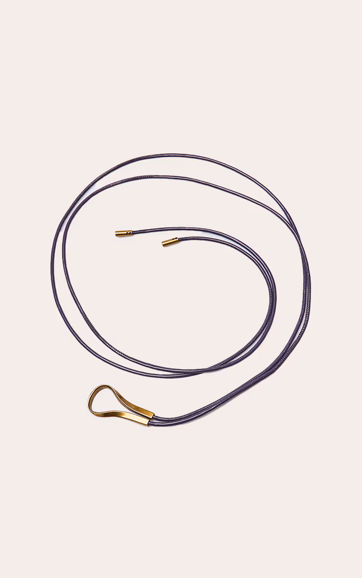 Deep Plum Rope Belt With Gold Hardware