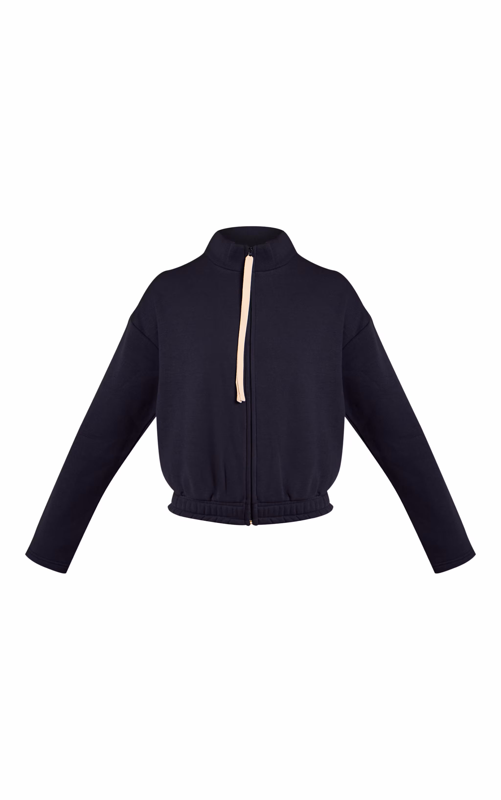 Navy Contrast Drawcord Funnel Neck Sweatshirt