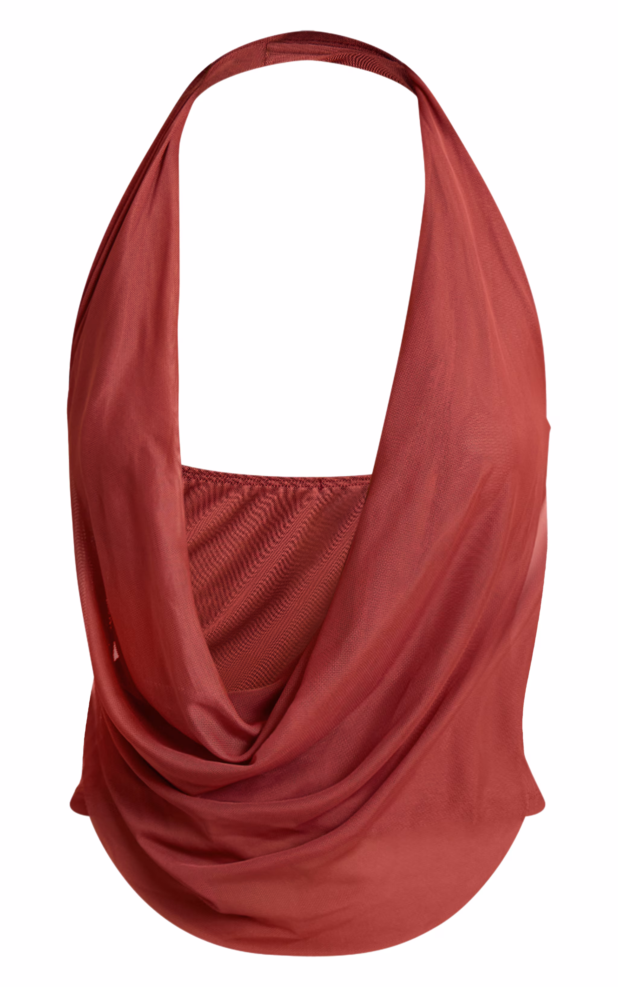 Mauve Mesh Halter Neck Top