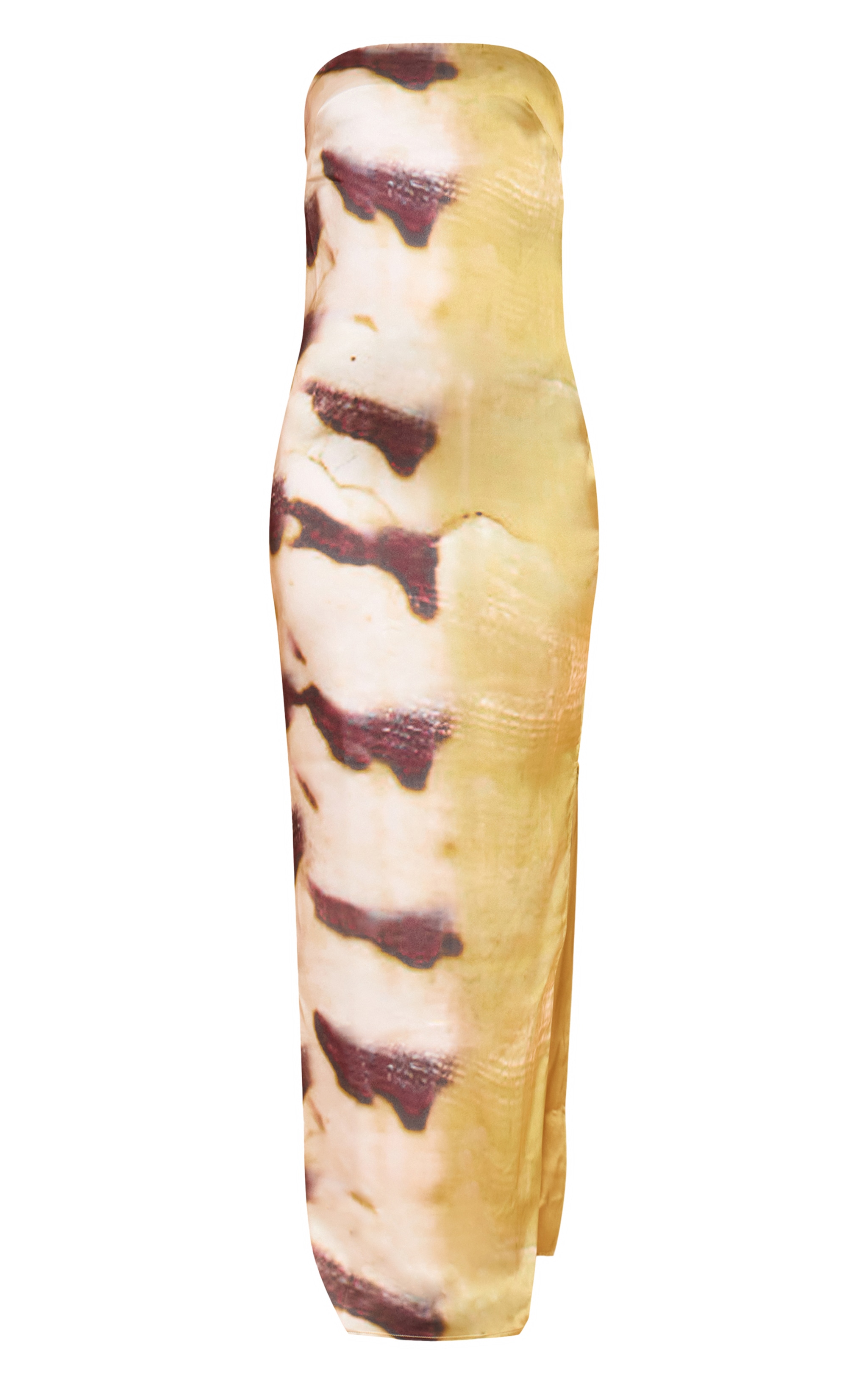 Lime Shell Print Satin Maxi Dress