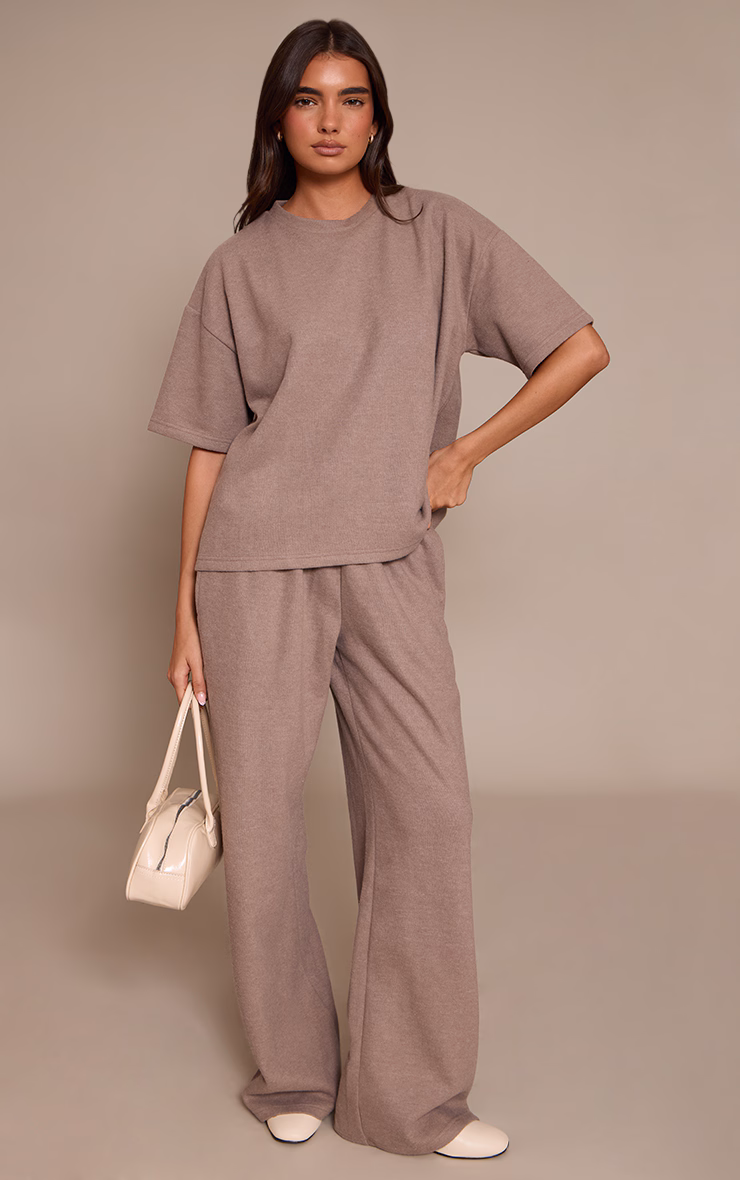 Mushroom  Soft Touch Wide Leg Pant