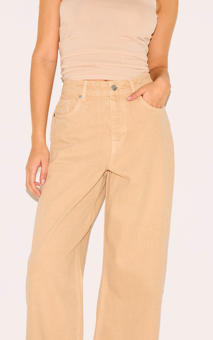 Taupe Turn Up Hem Jeans