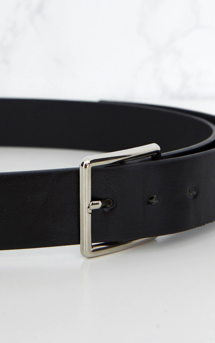 Black Basic Square Buckle Belt