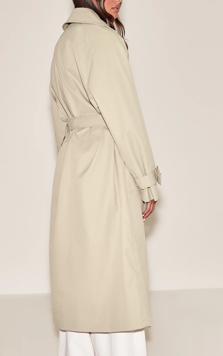 Beige Batwing Trench Coat