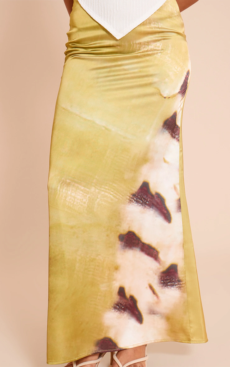 Lime Shell Print Floaty Maxi Skirt
