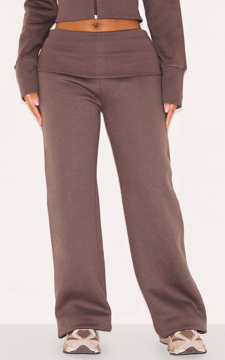 Shape Charcoal Foldover Waist Flare Sweatpants