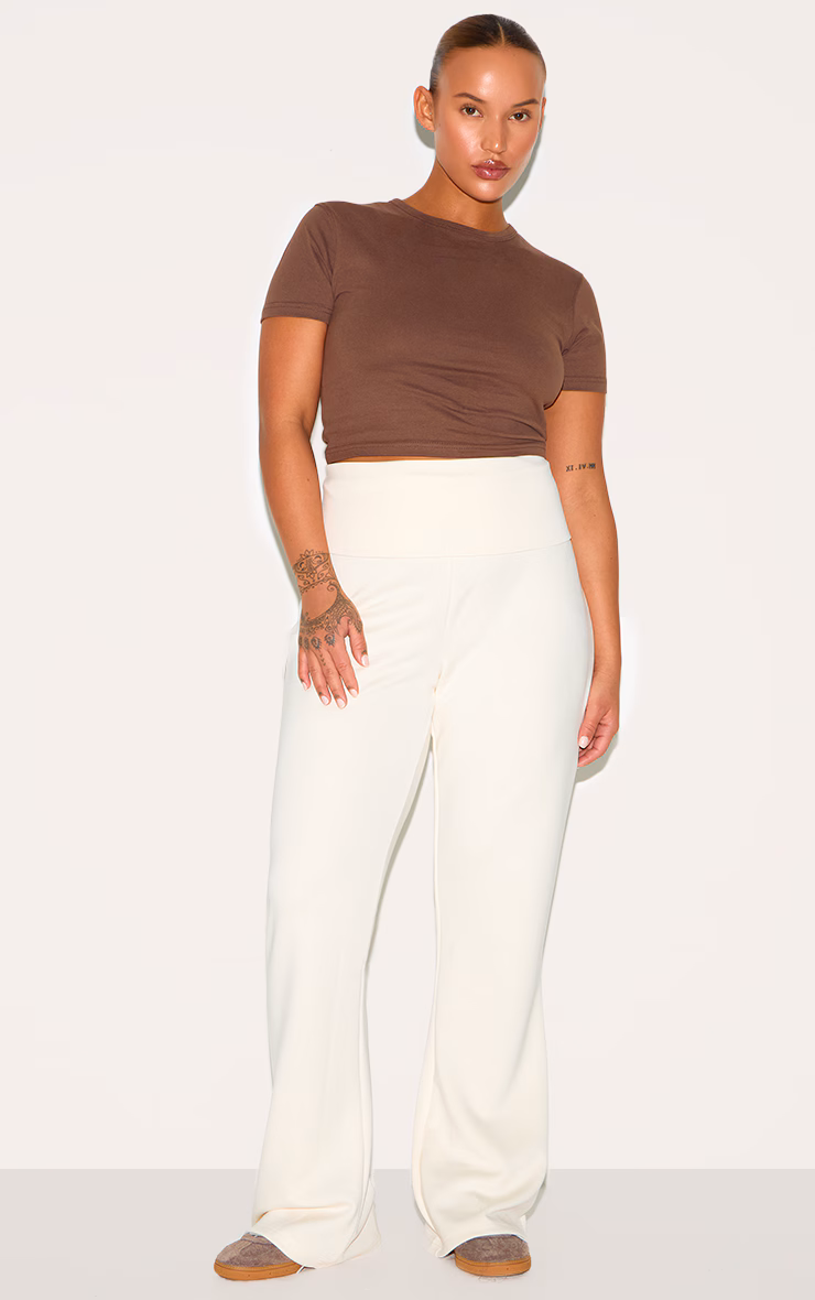 Plus Cream Premium Foldover Soft Touch Yoga Flares