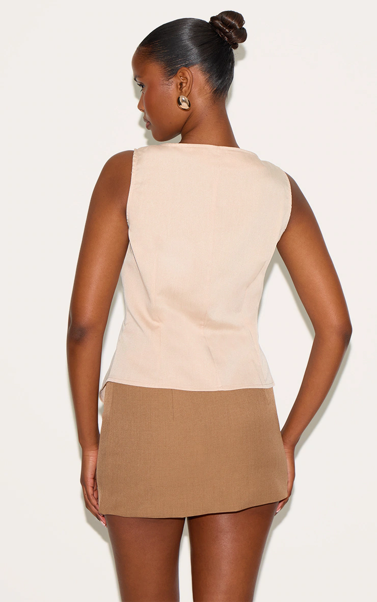 Oatmeal Long Line Vest