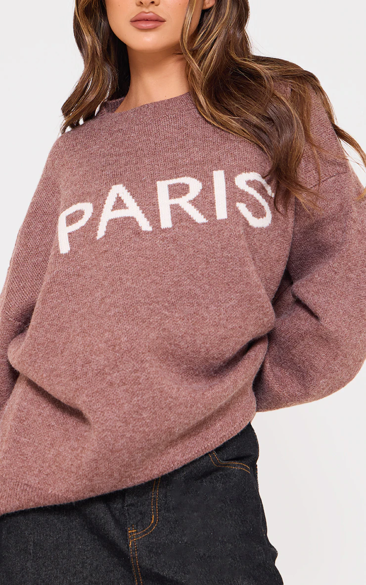 Mocha Paris Jacquard Knitted Sweater