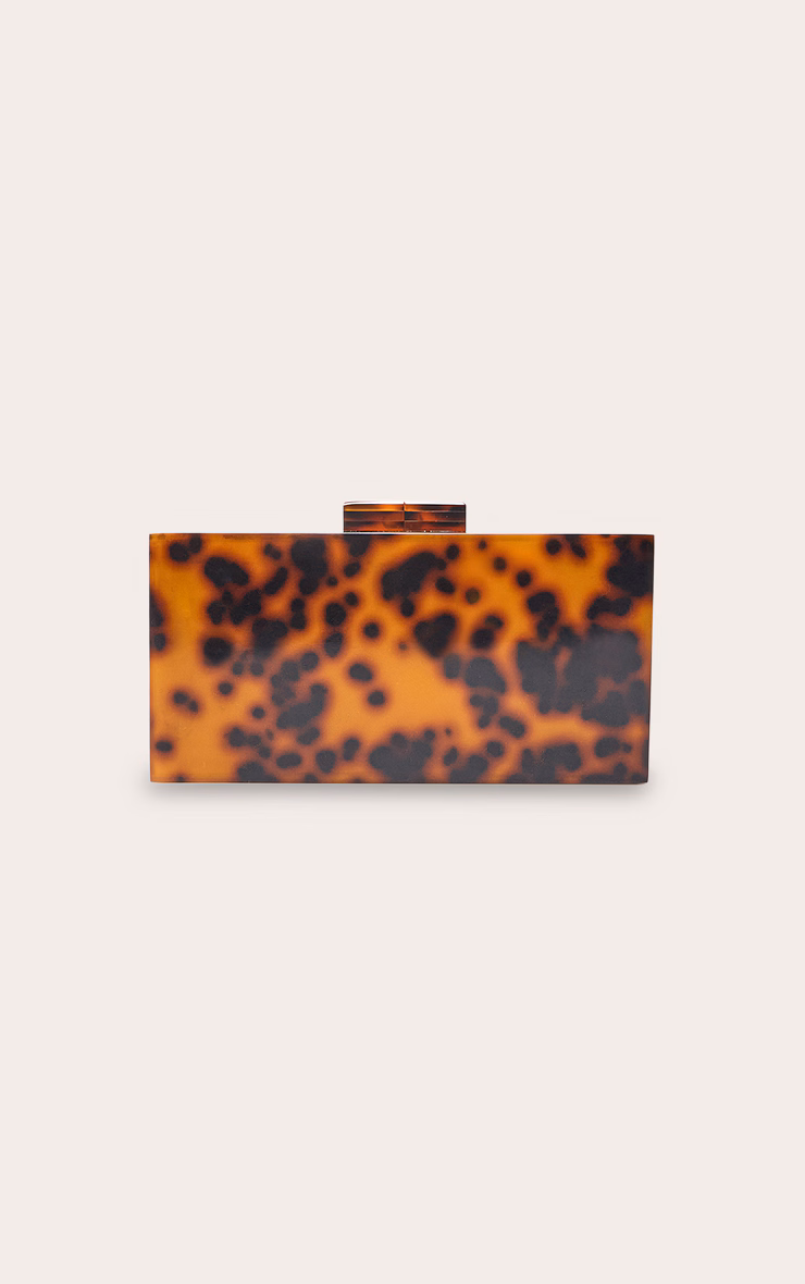 Orange Tortoiseshell Rectangle Hard Clutch