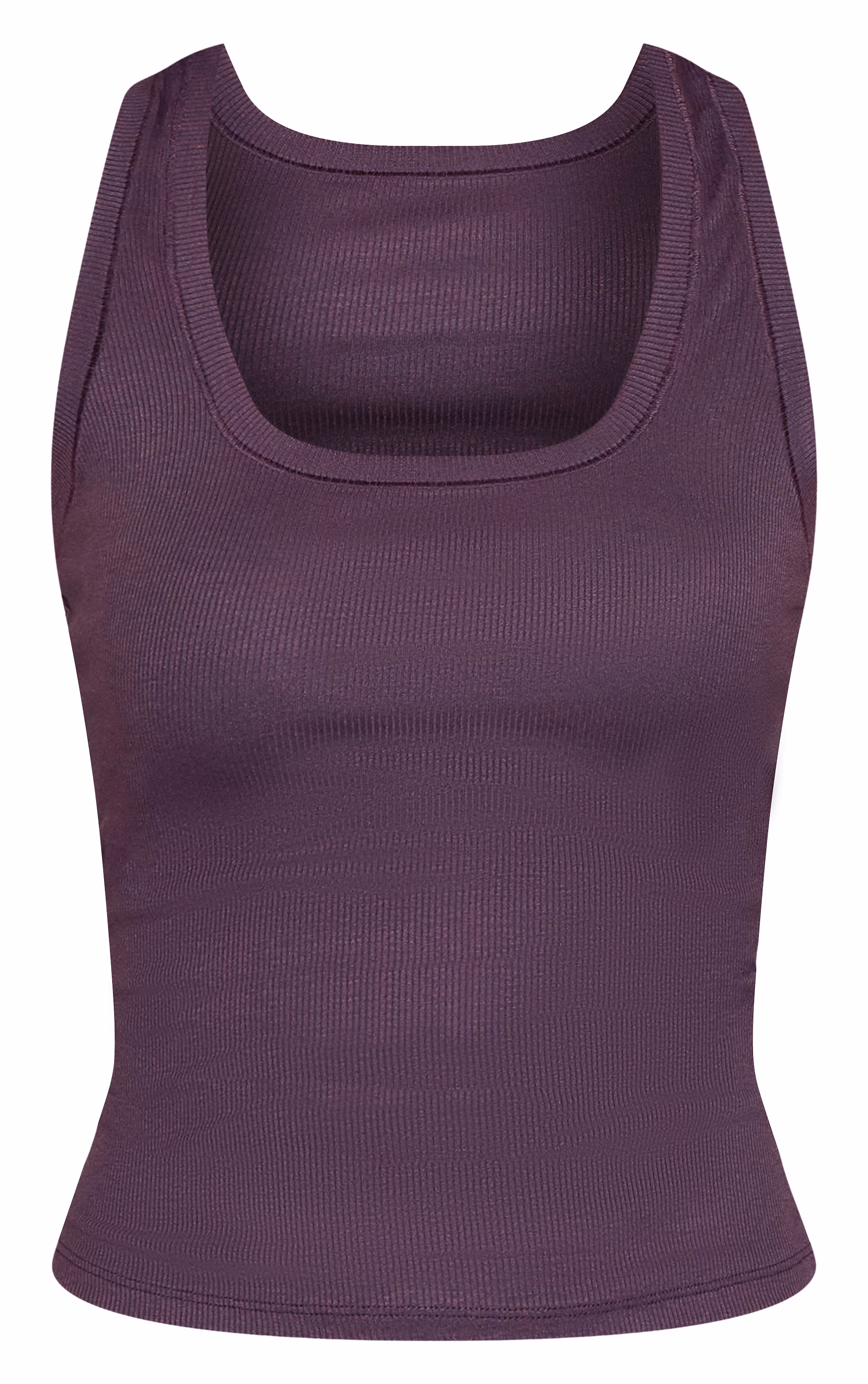 Plum Soft Rib Scoop Neck Vest Top